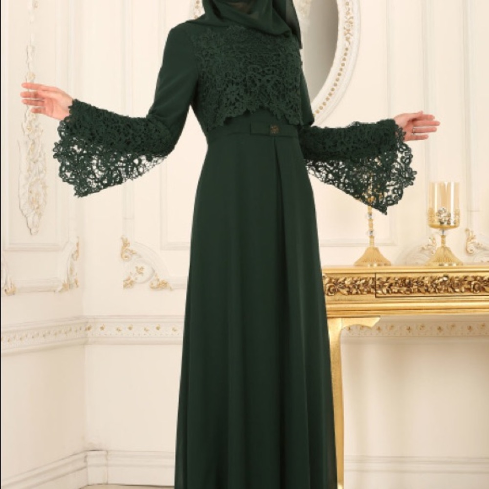 Fancy Long Sleeve Maxi Evening Dress Abaya